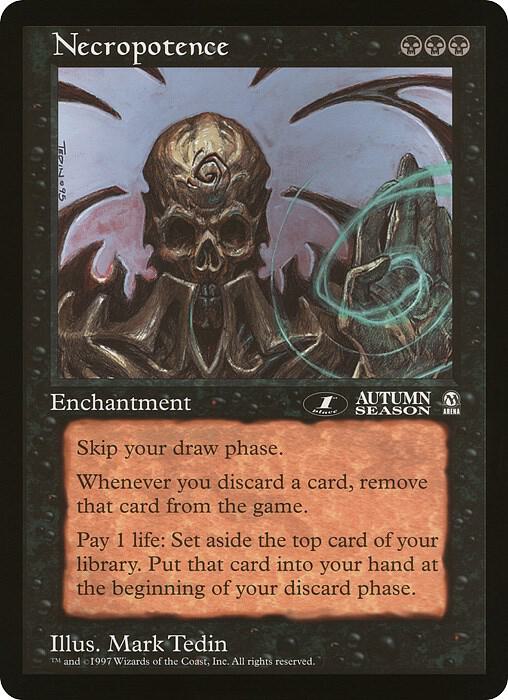 Necropotence (1st Place) (Arena League) card from Oversize Cards