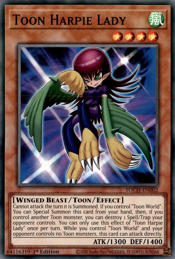 Toon Harpie Lady TOCH-EN002 card from Toon Chaos