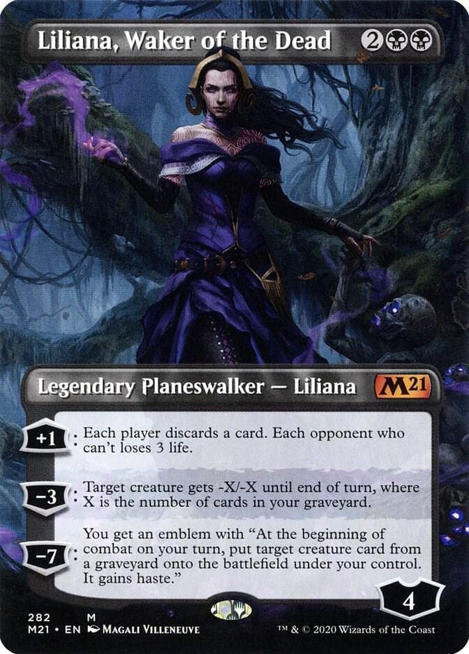 Liliana, Waker of the Dead (Borderless) 282 card from Core Set 2021