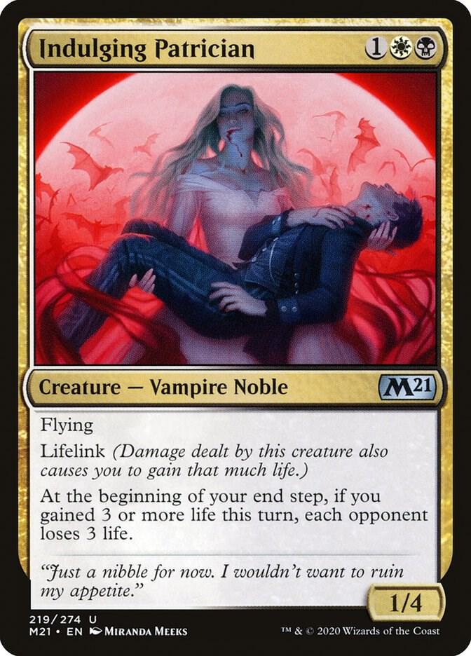 Indulging Patrician 219 card from Core Set 2021