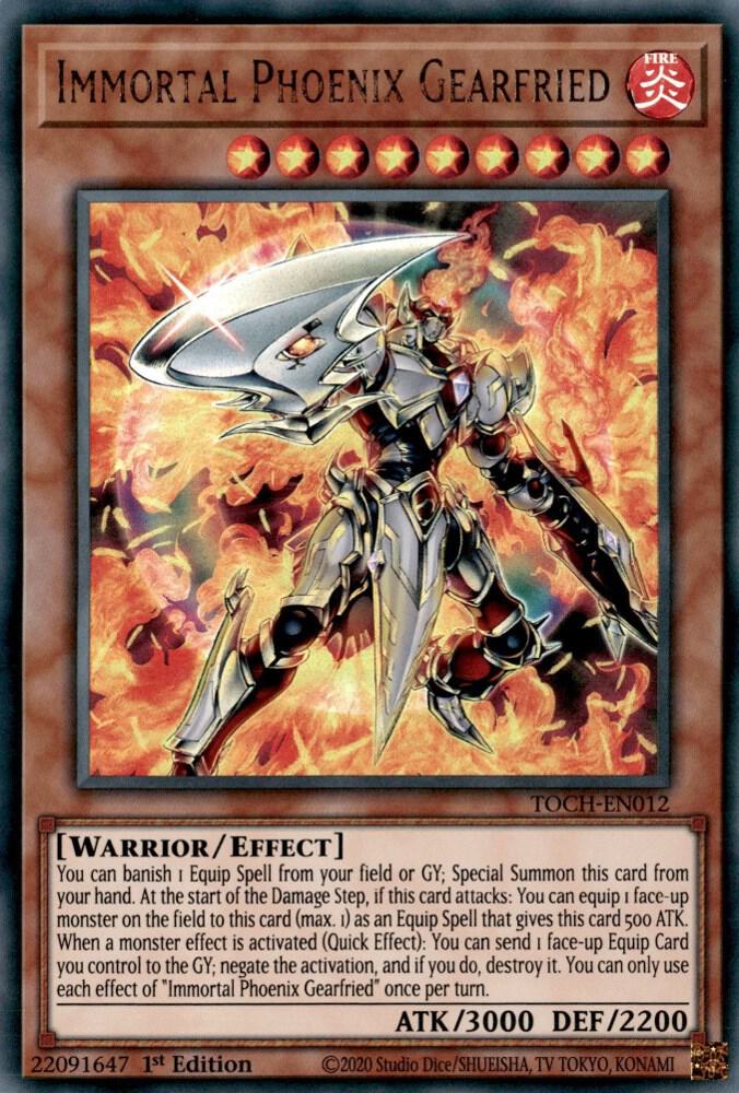 Immortal Phoenix Gearfried TOCH-EN012 card from Toon Chaos