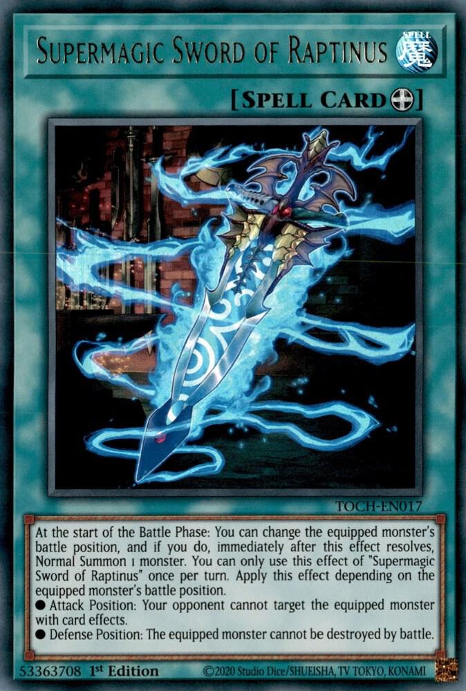 Supermagic Sword of Raptinus TOCH-EN017 card from Toon Chaos