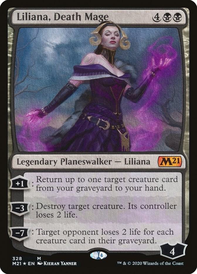 Liliana, Death Mage 328 card from Core Set 2021