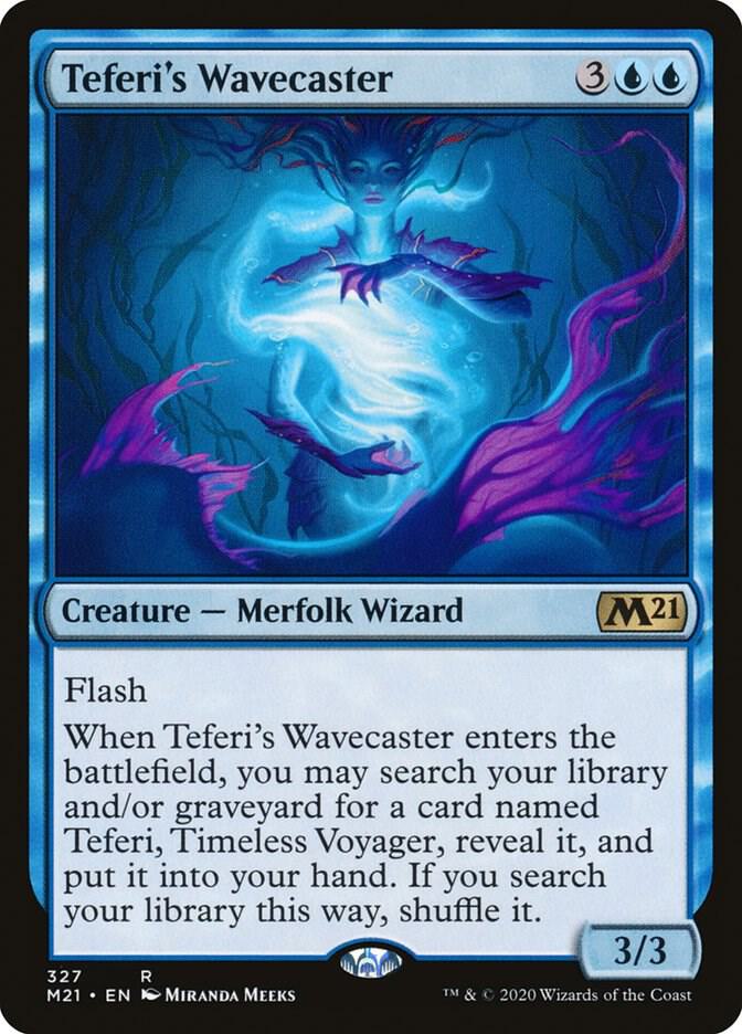 Teferi's Wavecaster 327 card from Core Set 2021