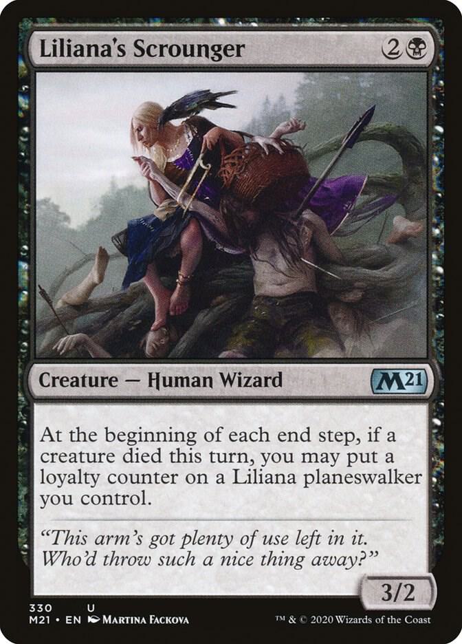 Liliana's Scrounger 330 card from Core Set 2021