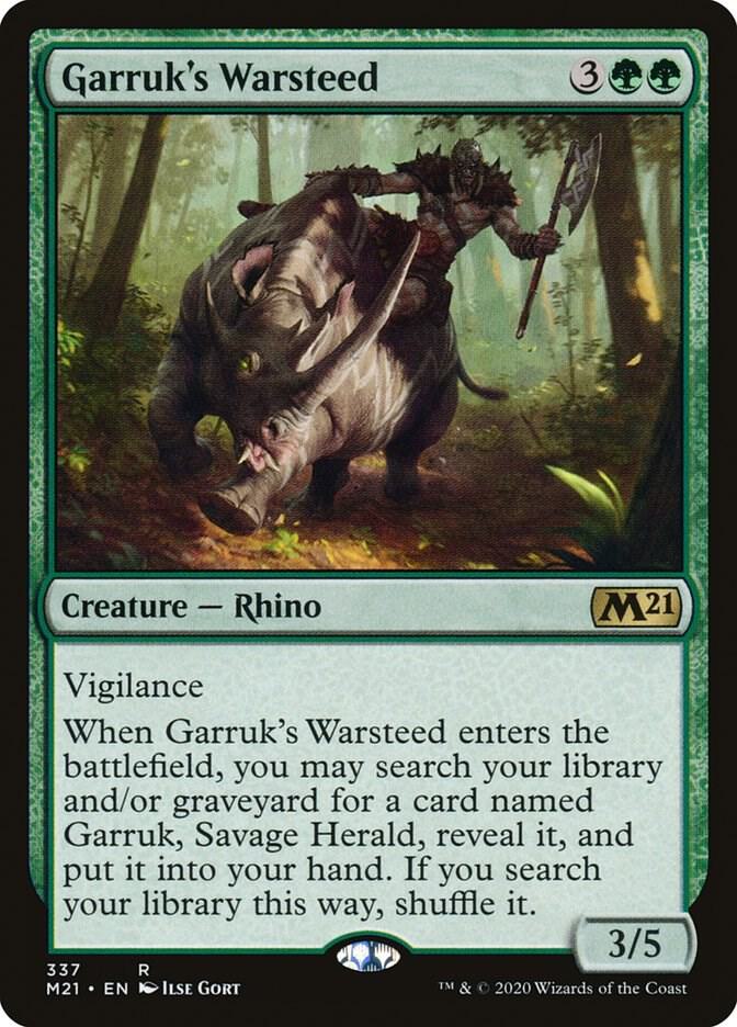 Garruk's Warsteed 337 card from Core Set 2021