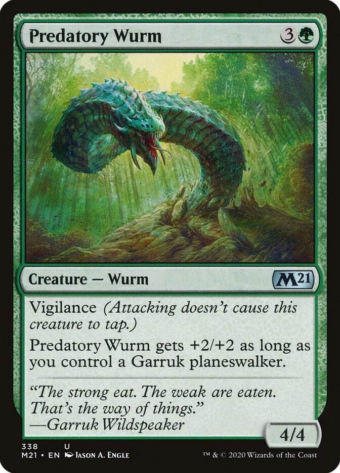 Predatory Wurm 338 card from Core Set 2021