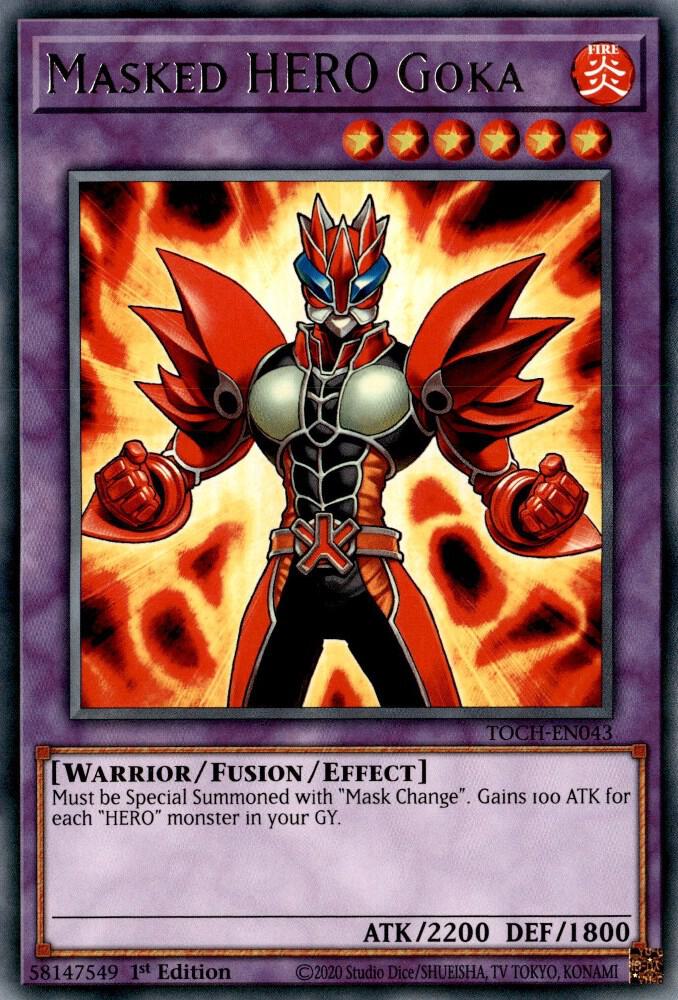 Masked HERO Goka TOCH-EN043 card from Toon Chaos