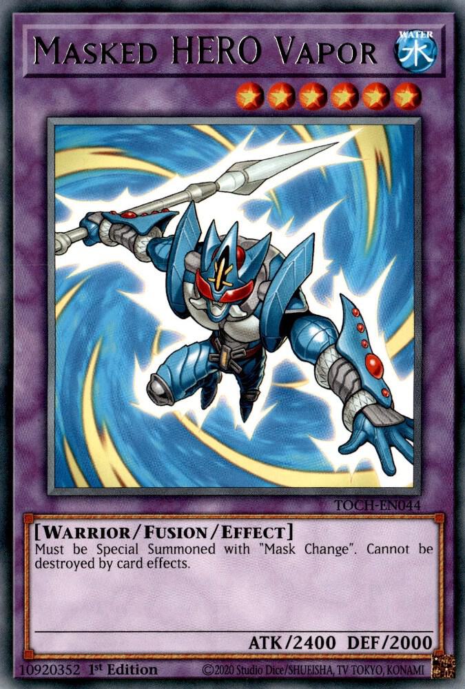 Masked HERO Vapor TOCH-EN044 card from Toon Chaos