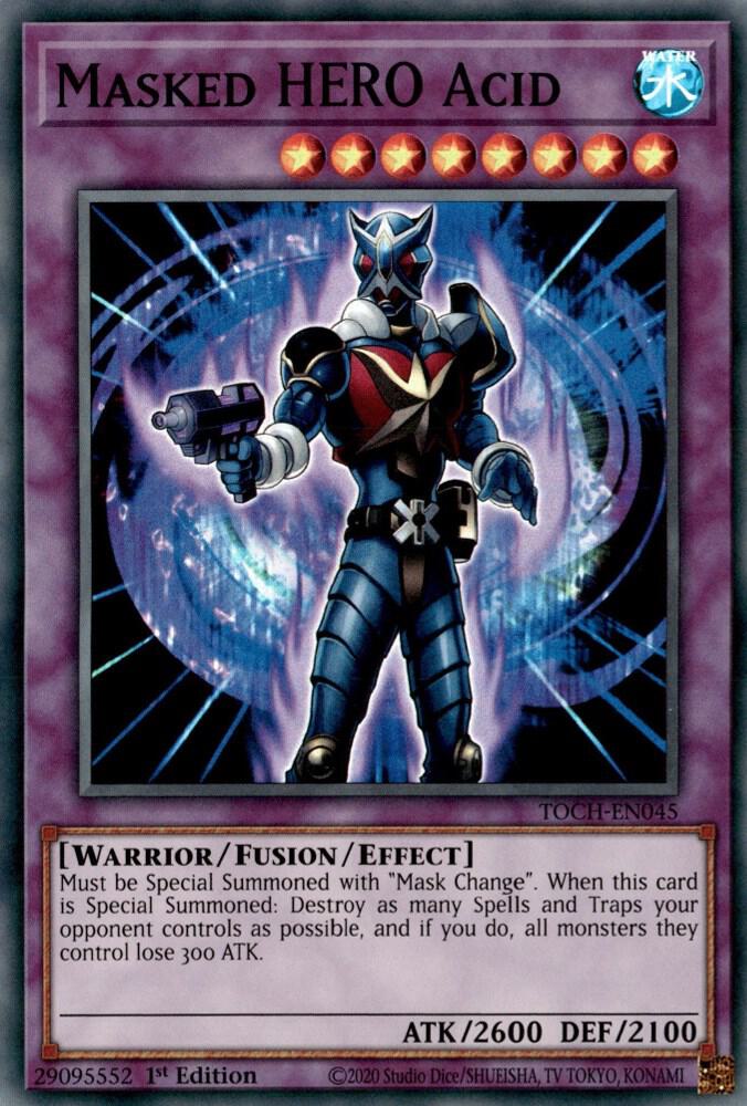 Masked HERO Acid TOCH-EN045 card from Toon Chaos