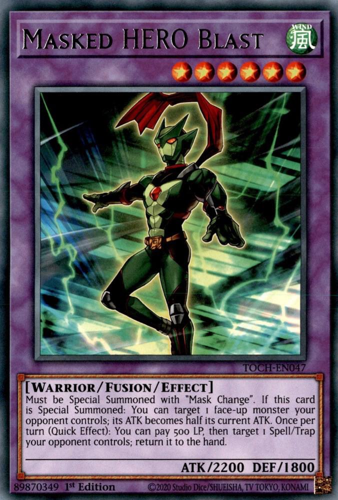 Masked HERO Blast TOCH-EN047 card from Toon Chaos