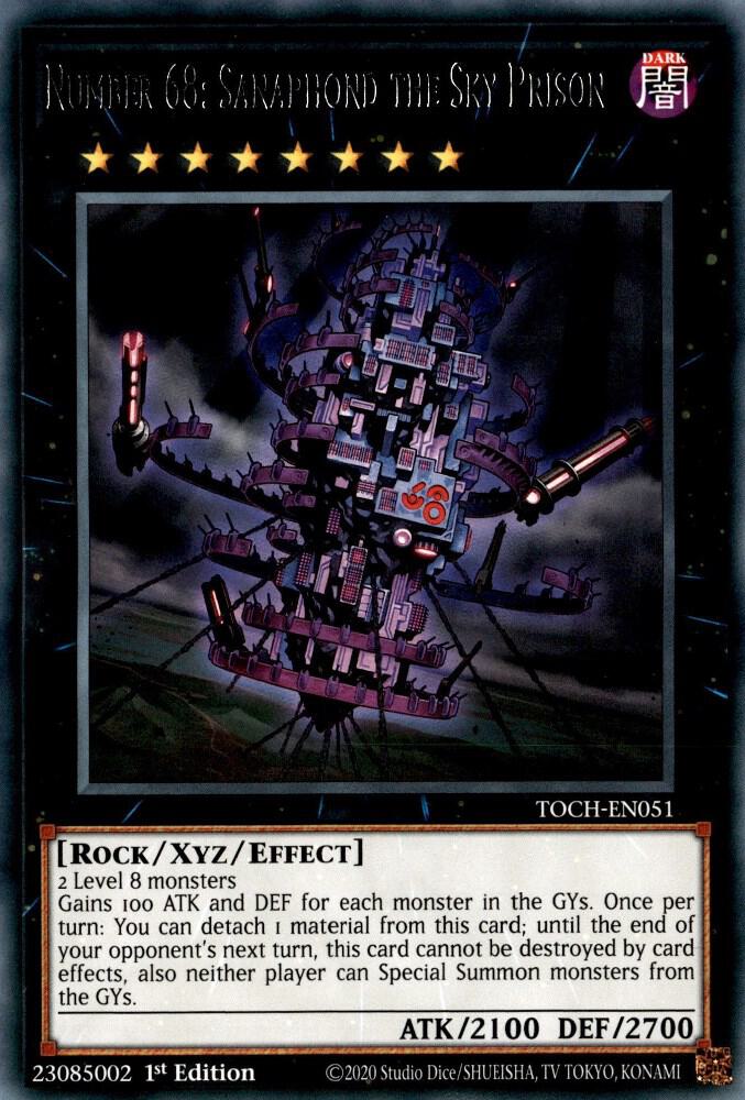 Number 68: Sanaphond the Sky Prison TOCH-EN051 card from Toon Chaos