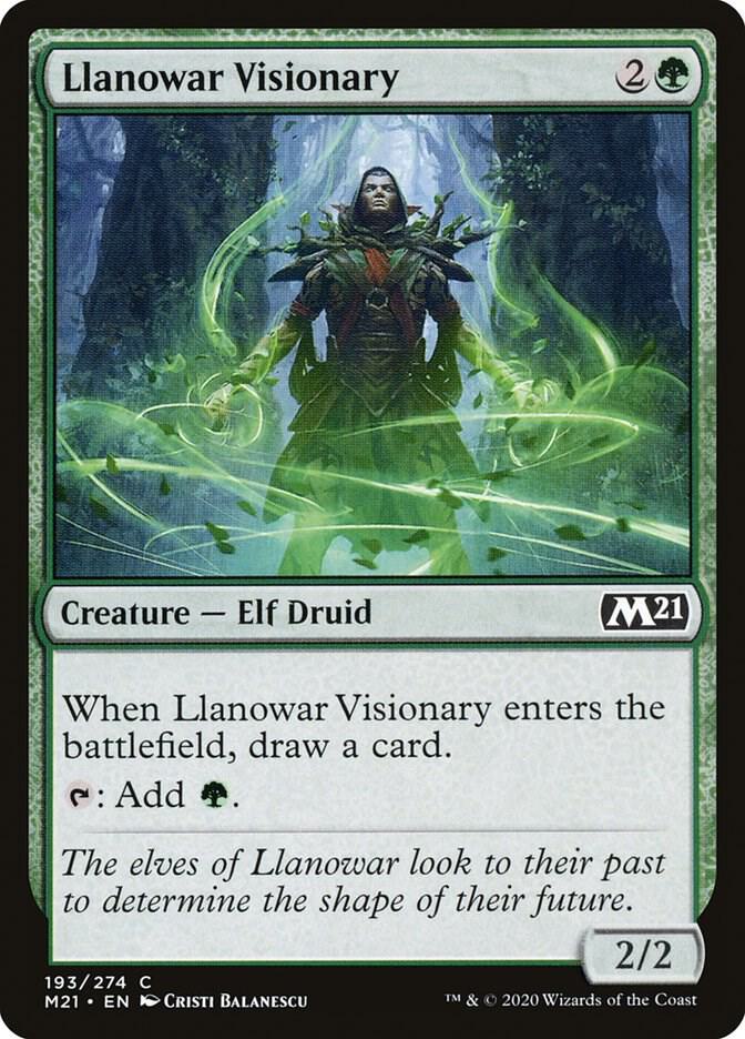 Llanowar Visionary 193 card from Core Set 2021