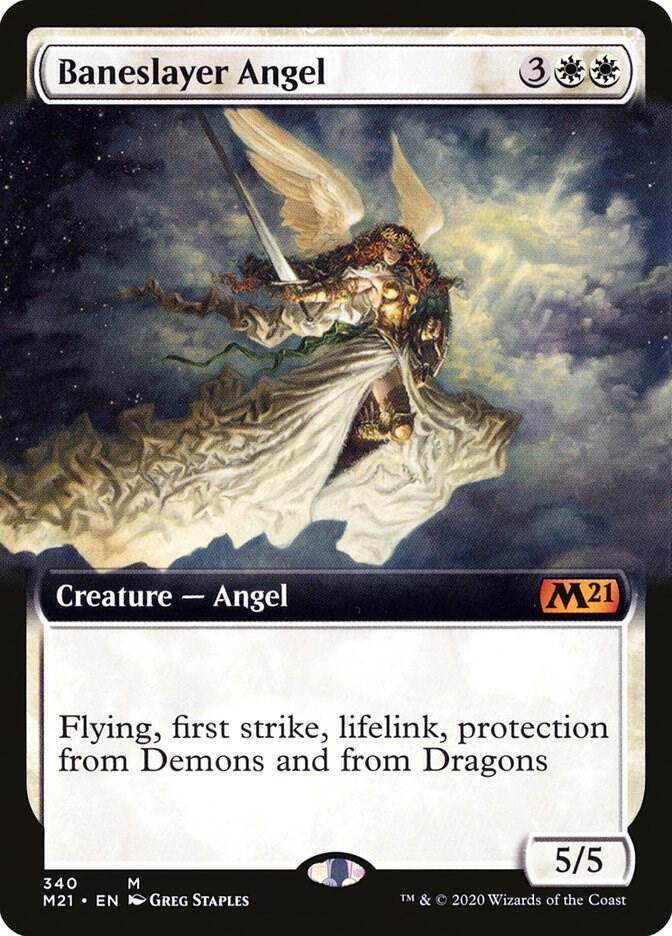 Baneslayer Angel (Extended Art) 340 card from Core Set 2021