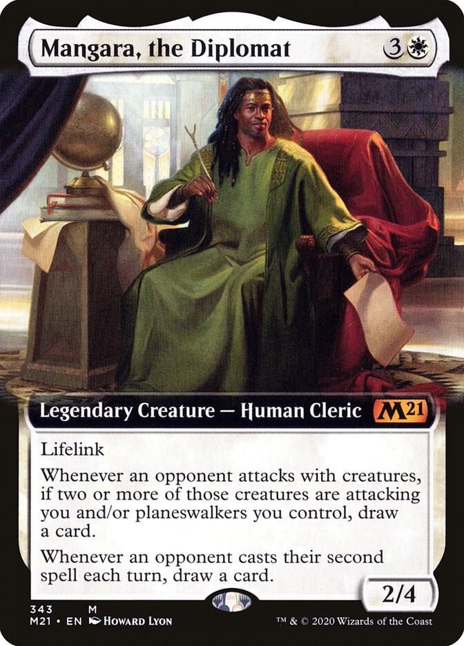 Mangara, the Diplomat (Extended Art) 343 card from Core Set 2021