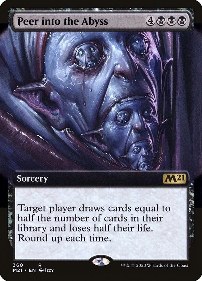 Peer Into the Abyss (Extended Art) 360 card from Core Set 2021