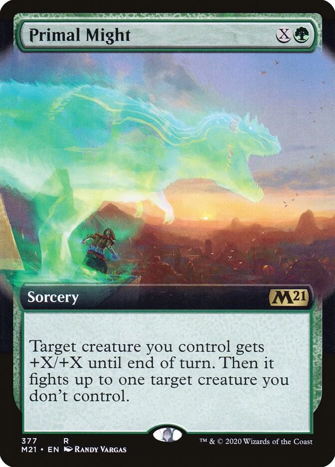 Primal Might (Extended Art) 377 card from Core Set 2021