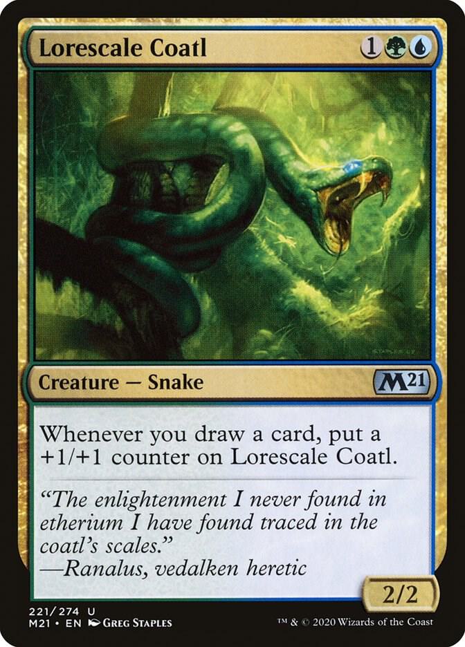 Lorescale Coatl 221 card from Core Set 2021