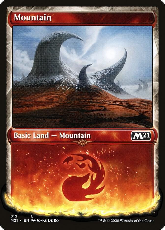 Mountain (Showcase) 312 card from Core Set 2021