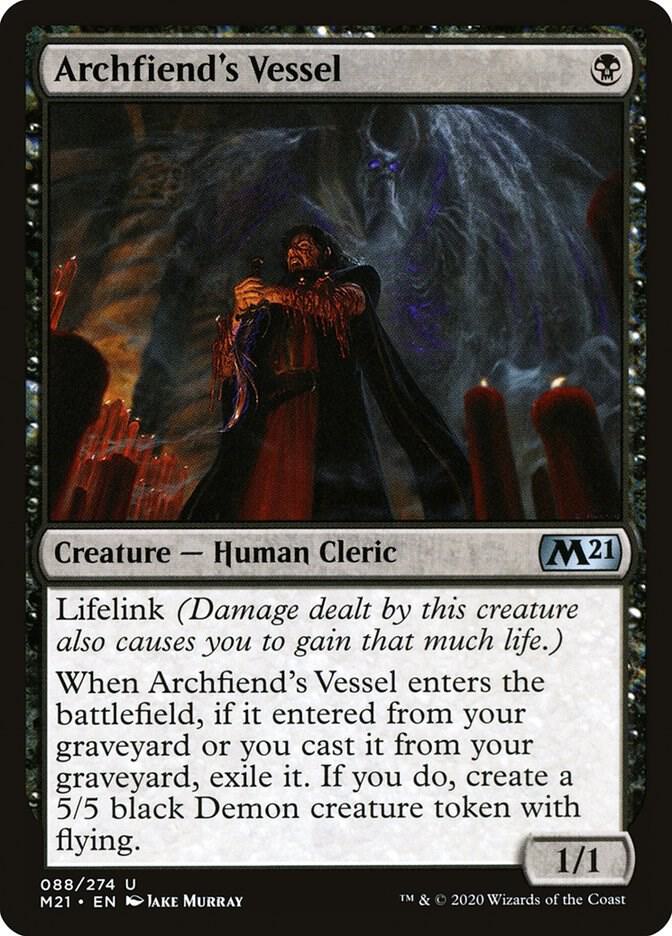 Archfiend's Vessel 88 card from Core Set 2021