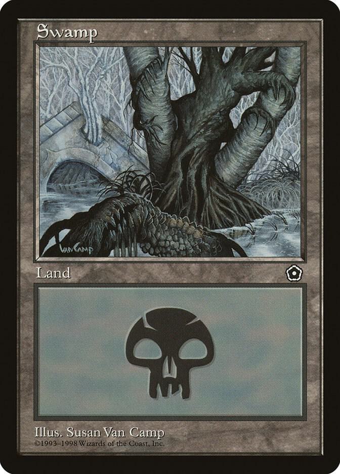 Swamp 163 card from Portal Second Age