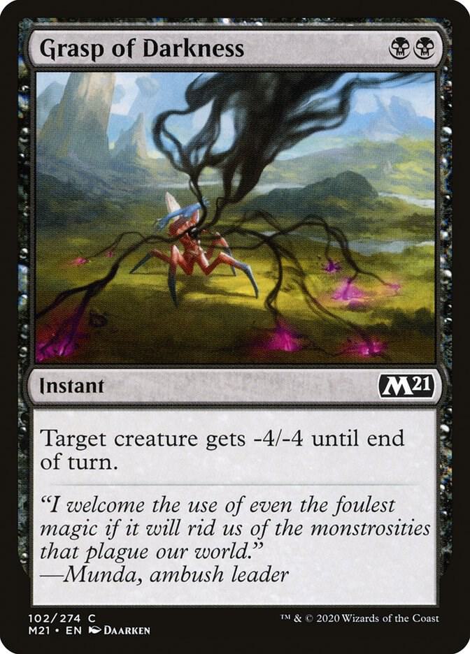 Grasp of Darkness 102 card from Core Set 2021