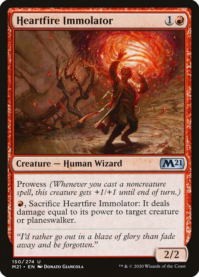 Heartfire Immolator 150 card from Core Set 2021