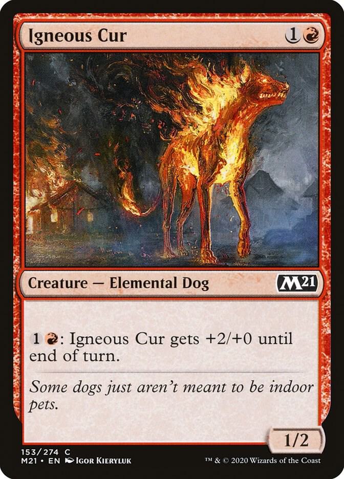 Igneous Cur 153 card from Core Set 2021