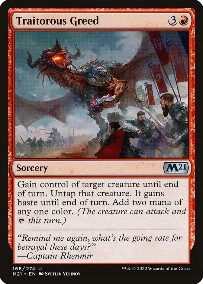 Traitorous Greed 166 card from Core Set 2021