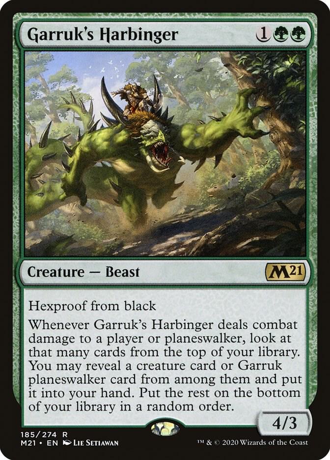 Garruk's Harbinger 185 card from Core Set 2021