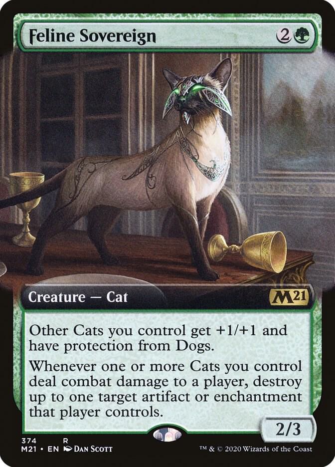 Feline Sovereign (Extended Art) 374 card from Core Set 2021