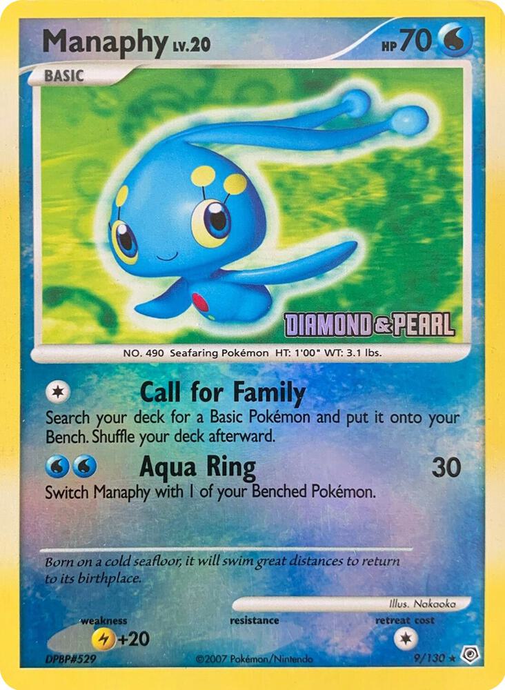 Manaphy - 9/130 [Diamond & Pearl] 009/130 card from Burger King Promos