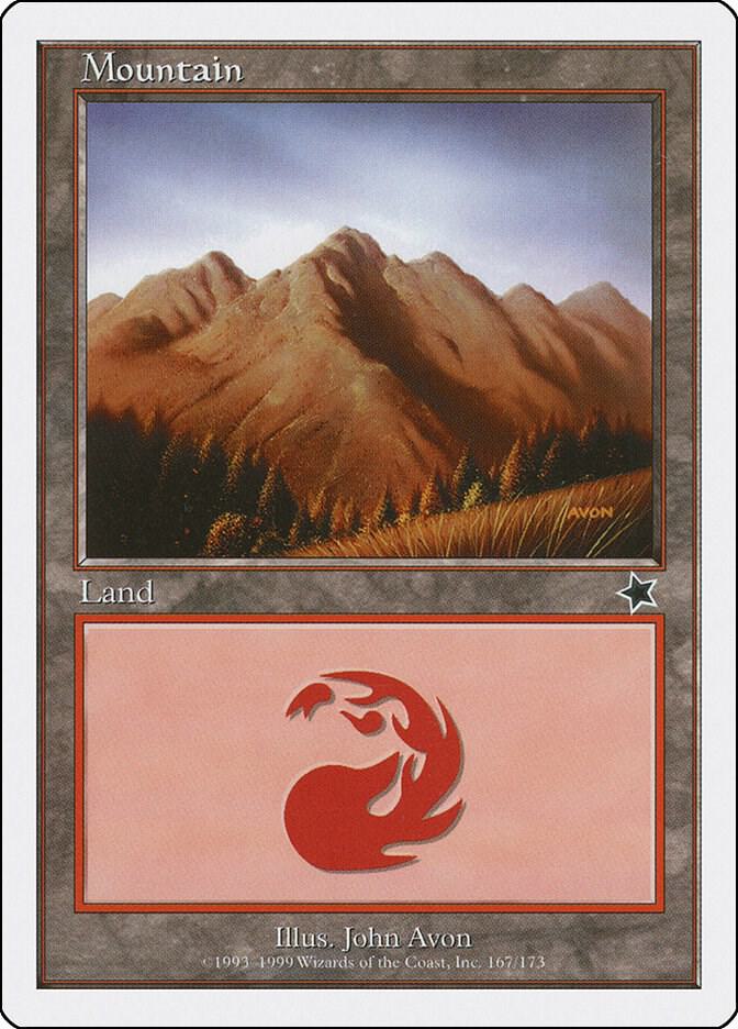 Mountain 167 card from Starter 1999