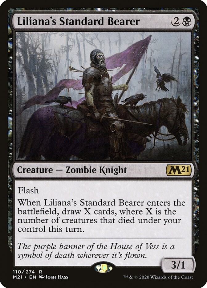 Liliana's Standard Bearer 110 card from Core Set 2021