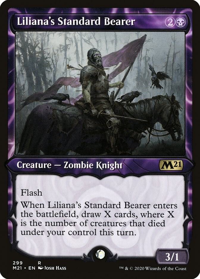 Liliana's Standard Bearer (Showcase) 299 card from Core Set 2021