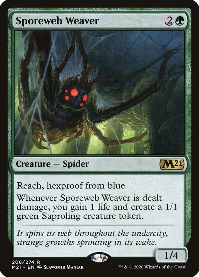 Sporeweb Weaver 208 card from Core Set 2021