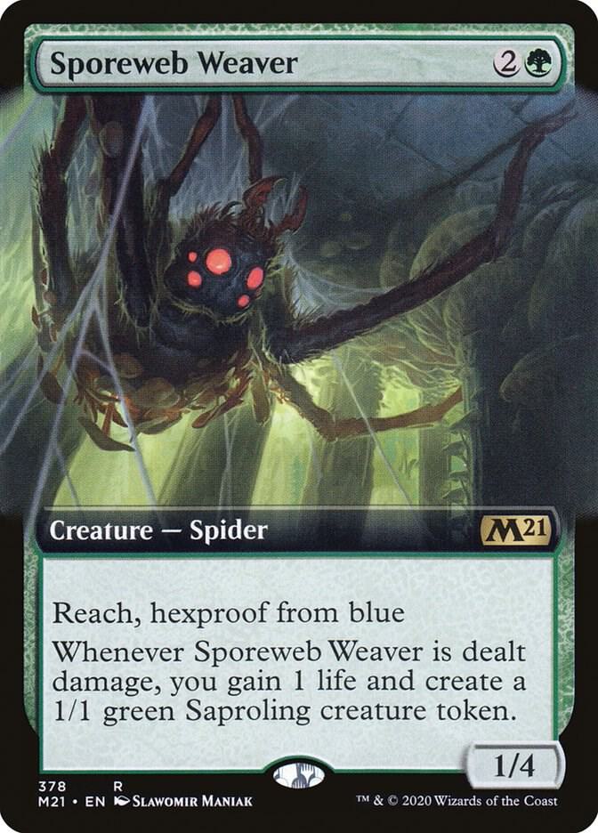 Sporeweb Weaver (Extended Art) 378 card from Core Set 2021