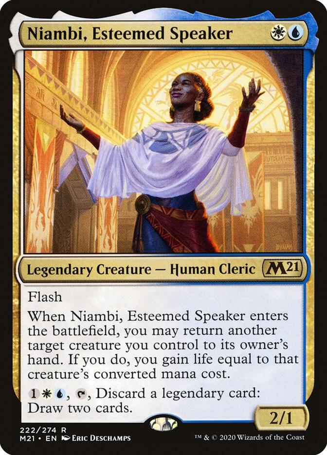 Niambi, Esteemed Speaker 222 card from Core Set 2021