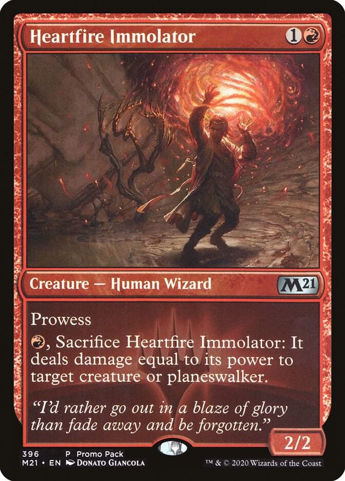 Heartfire Immolator 396 card from Promo Pack: Core Set 2021