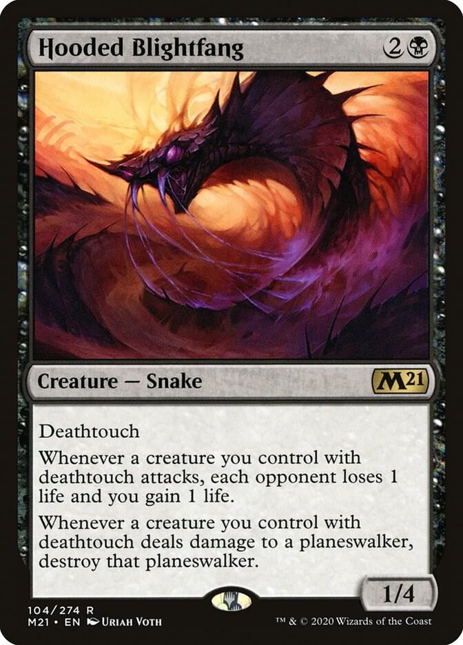 Hooded Blightfang 104 card from Core Set 2021