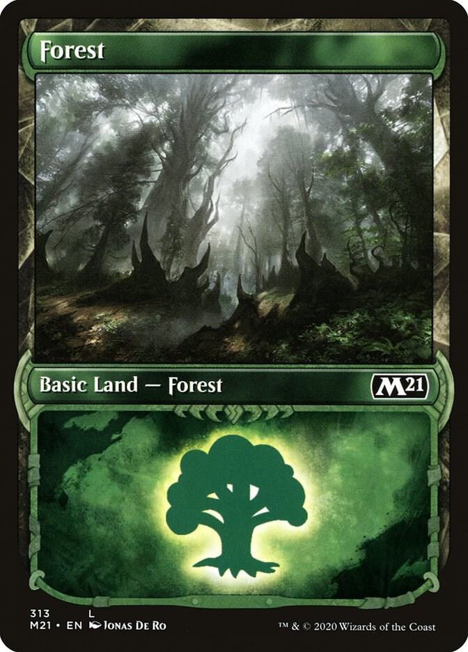Forest (Showcase) 313 card from Core Set 2021