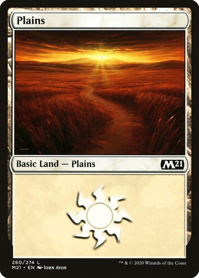 Plains 260 card from Core Set 2021