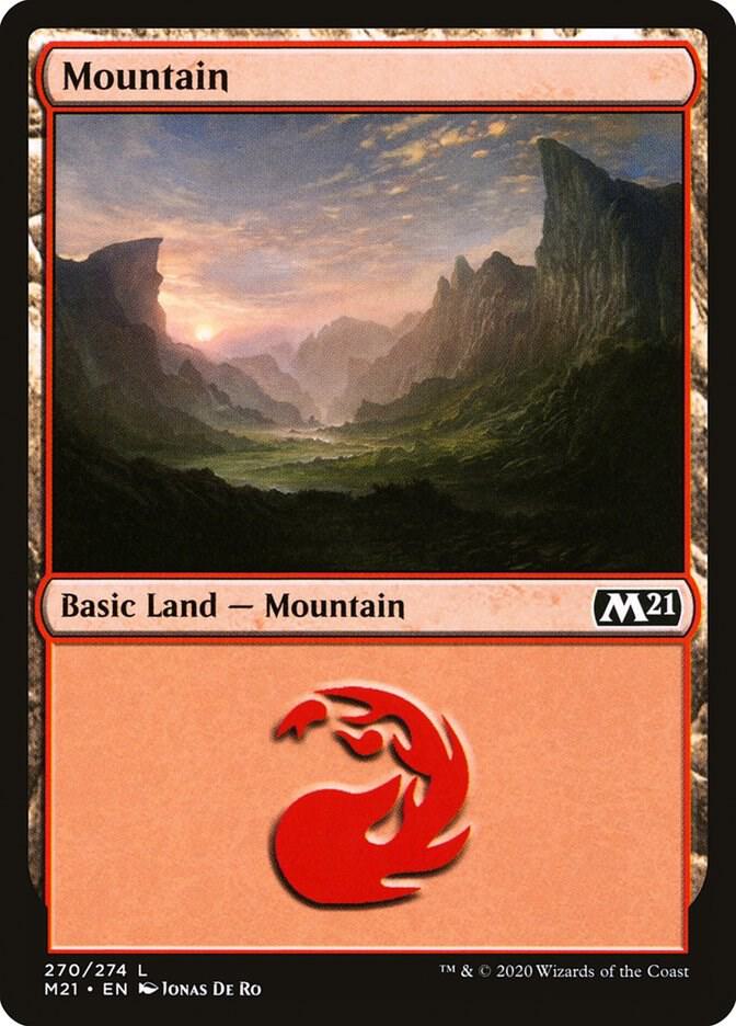 Mountain 270 card from Core Set 2021