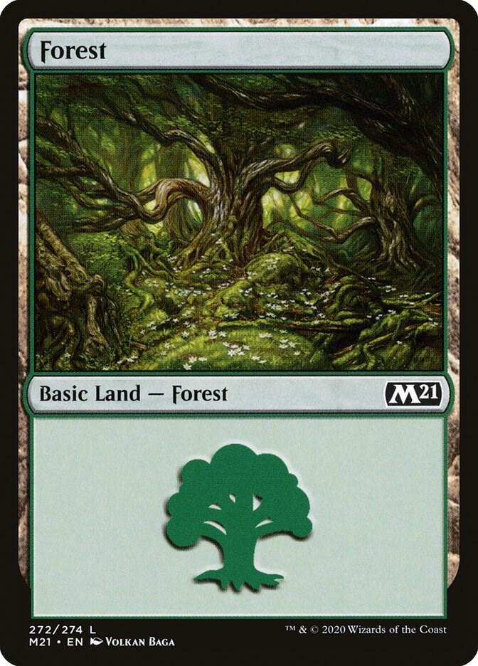 Forest 272 card from Core Set 2021