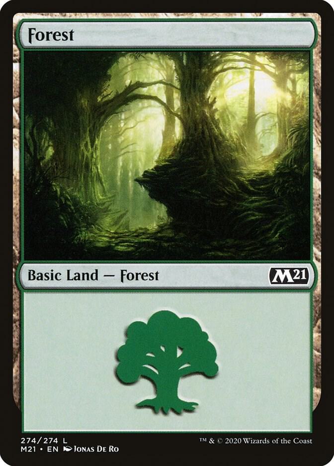 Forest 274 card from Core Set 2021