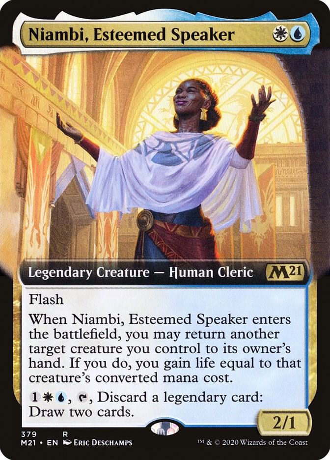 Niambi, Esteemed Speaker (Extended Art) 379 card from Core Set 2021