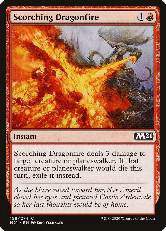 Scorching Dragonfire 158 card from Core Set 2021
