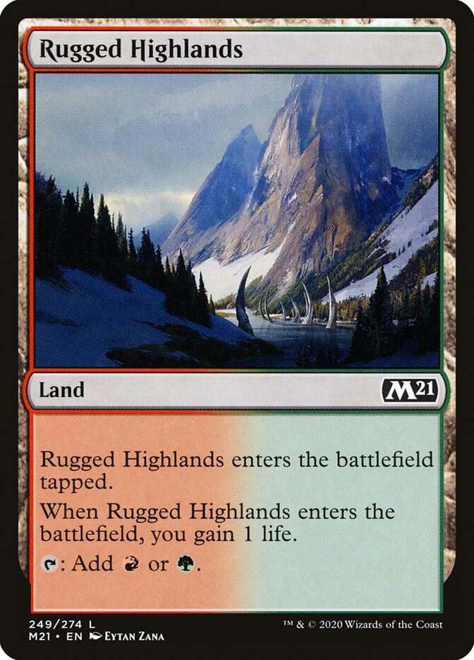 Rugged Highlands 249 card from Core Set 2021