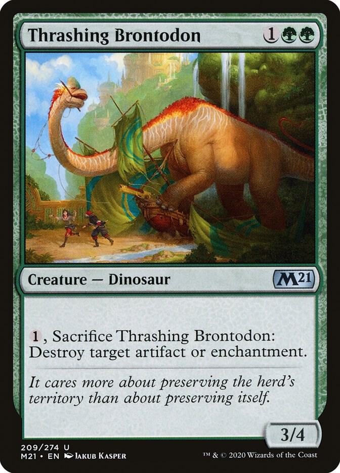 Thrashing Brontodon 209 card from Core Set 2021