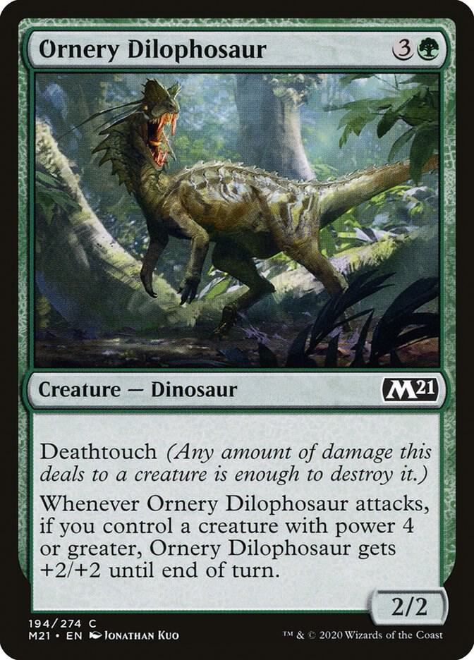 Ornery Dilophosaur 194 card from Core Set 2021